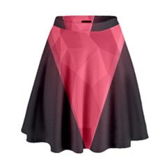 Geometric Triangle Pink High Waist Skirt