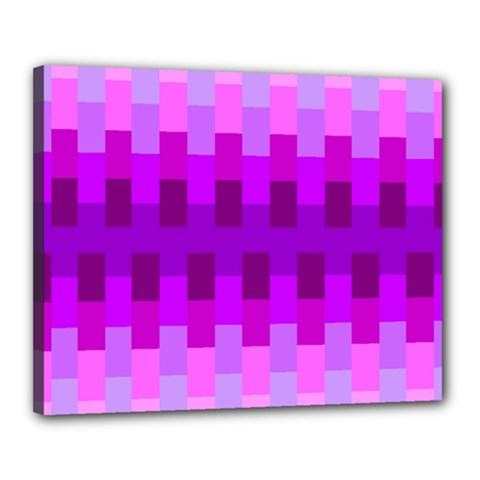 Geometric Cubes Pink Purple Blue Canvas 20  X 16 