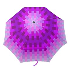 Geometric Cubes Pink Purple Blue Folding Umbrellas