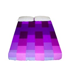 Geometric Cubes Pink Purple Blue Fitted Sheet (full/ Double Size) by Nexatart