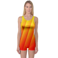 Graphics Gradient Orange Red One Piece Boyleg Swimsuit by Nexatart