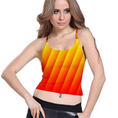 Graphics Gradient Orange Red Spaghetti Strap Bra Top