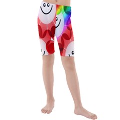 Happy Flowers Kids  Mid Length Swim Shorts by Nexatart