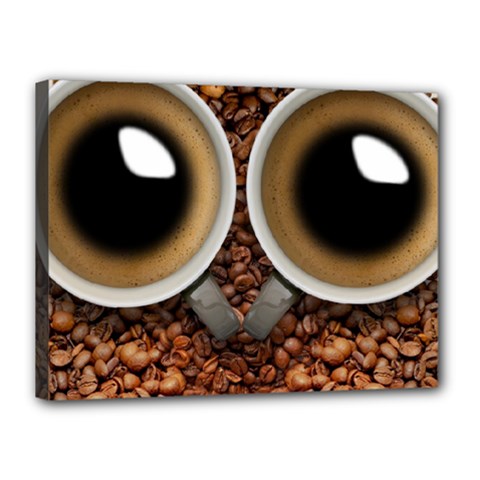 Owl Coffee Art Canvas 16  X 12  by Nexatart