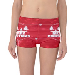 Red Bokeh Christmas Background Boyleg Bikini Bottoms by Nexatart