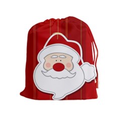 Santa Claus Xmas Christmas Drawstring Pouches (extra Large) by Nexatart