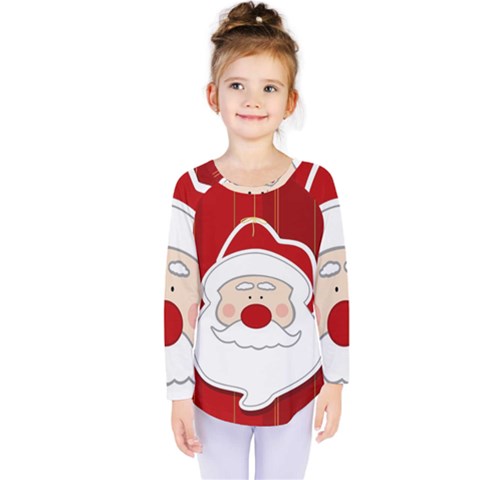 Santa Claus Xmas Christmas Kids  Long Sleeve Tee by Nexatart