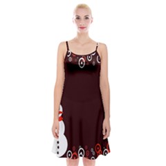 Snowman Holidays, Occasions, Christmas Spaghetti Strap Velvet Dress by Nexatart