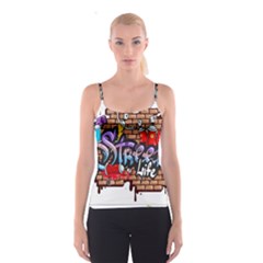 Graffiti Word Characters Composition Decorative Urban World Youth Street Life Art Spraycan Drippy Bl Spaghetti Strap Top by Foxymomma