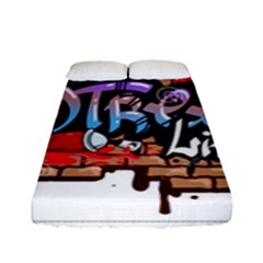 Graffiti Word Characters Composition Decorative Urban World Youth Street Life Art Spraycan Drippy Bl Fitted Sheet (full/ Double Size) by Foxymomma