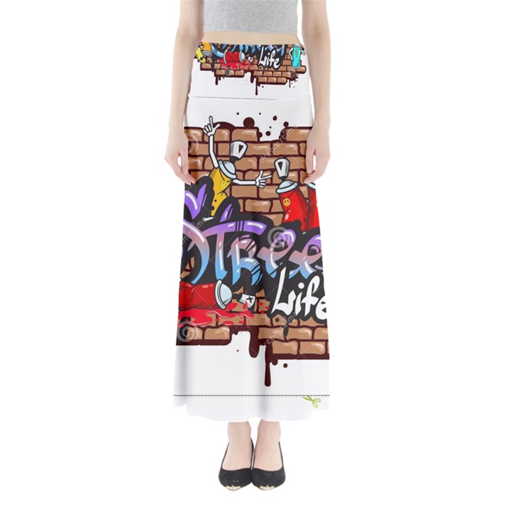 Graffiti Word Characters Composition Decorative Urban World Youth Street Life Art Spraycan Drippy Bl Maxi Skirts