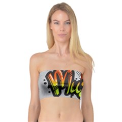 Graffiti Word Character Print Spray Can Element Player Music Notes Drippy Font Text Sample Grunge Ve Bandeau Top by Foxymomma