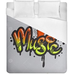 Graffiti Word Character Print Spray Can Element Player Music Notes Drippy Font Text Sample Grunge Ve Duvet Cover (california King Size)