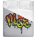 Graffiti Word Character Print Spray Can Element Player Music Notes Drippy Font Text Sample Grunge Ve Duvet Cover (California King Size) View1