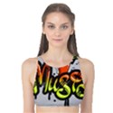 Graffiti Word Character Print Spray Can Element Player Music Notes Drippy Font Text Sample Grunge Ve Tank Bikini Top View1