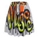 Graffiti Word Character Print Spray Can Element Player Music Notes Drippy Font Text Sample Grunge Ve High Waist Skirt View2