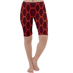 Snake Abstract Pattern Cropped Leggings  by Nexatart