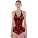 Snake Abstract Pattern Cut-Out One Piece Swimsuit View1