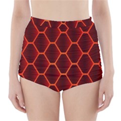 Snake Abstract Pattern High-waisted Bikini Bottoms