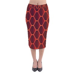 Snake Abstract Pattern Velvet Midi Pencil Skirt by Nexatart