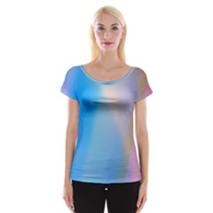 Twist Blue Pink Mauve Background Women s Cap Sleeve Top by Nexatart