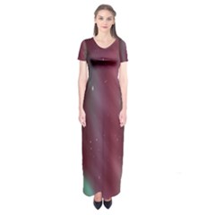 Stars Nebula Universe Artistic Short Sleeve Maxi Dress by Nexatart