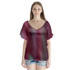 Stars Nebula Universe Artistic Flutter Sleeve Top