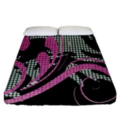 Violet Calligraphic Art Fitted Sheet (queen Size) by Nexatart