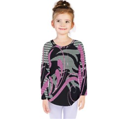 Violet Calligraphic Art Kids  Long Sleeve Tee