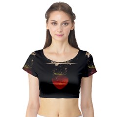 Strawberry Short Sleeve Crop Top (tight Fit)