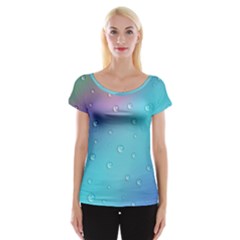 Water Droplets Women s Cap Sleeve Top