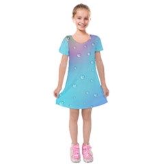 Water Droplets Kids  Short Sleeve Velvet Dress by Nexatart