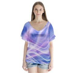 Abstract Graphic Design Background Flutter Sleeve Top by Nexatart