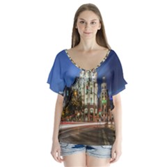 Architecture Building Exterior Buildings City Flutter Sleeve Top