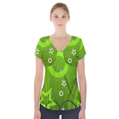 Art About Ball Abstract Colorful Short Sleeve Front Detail Top by Nexatart