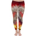 Arts Fire Valentines Day Heart Love Flames Heart Classic Winter Leggings View1