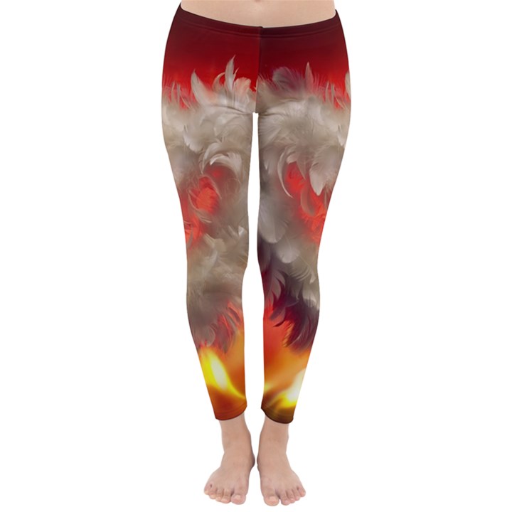 Arts Fire Valentines Day Heart Love Flames Heart Classic Winter Leggings