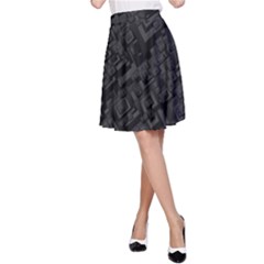 Black Rectangle Wallpaper Grey A-line Skirt by Nexatart