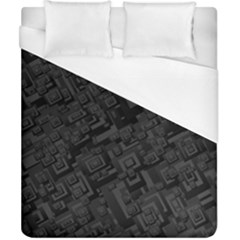 Black Rectangle Wallpaper Grey Duvet Cover (california King Size) by Nexatart