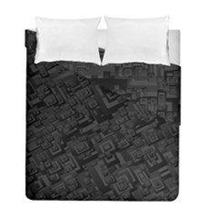 Black Rectangle Wallpaper Grey Duvet Cover Double Side (full/ Double Size) by Nexatart