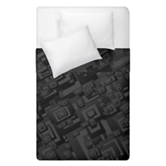 Black Rectangle Wallpaper Grey Duvet Cover Double Side (single Size) by Nexatart