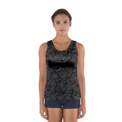 Black Rectangle Wallpaper Grey Women s Sport Tank Top 