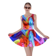 Clothespins Colorful Laundry Jam Pattern Skater Dress by Nexatart