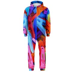 Clothespins Colorful Laundry Jam Pattern Hooded Jumpsuit (men)  by Nexatart