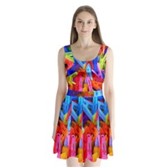 Clothespins Colorful Laundry Jam Pattern Split Back Mini Dress  by Nexatart