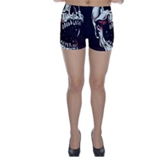 Death Skull Skinny Shorts by Nexatart