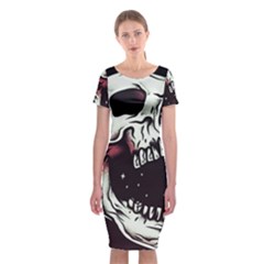 Death Skull Classic Short Sleeve Midi Dress by Nexatart