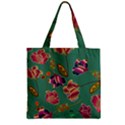 Flowers Pattern Zipper Grocery Tote Bag View1