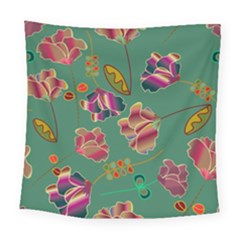 Flowers Pattern Square Tapestry (large)