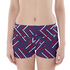 Geometric Background Stripes Red White Boyleg Bikini Wrap Bottoms by Nexatart